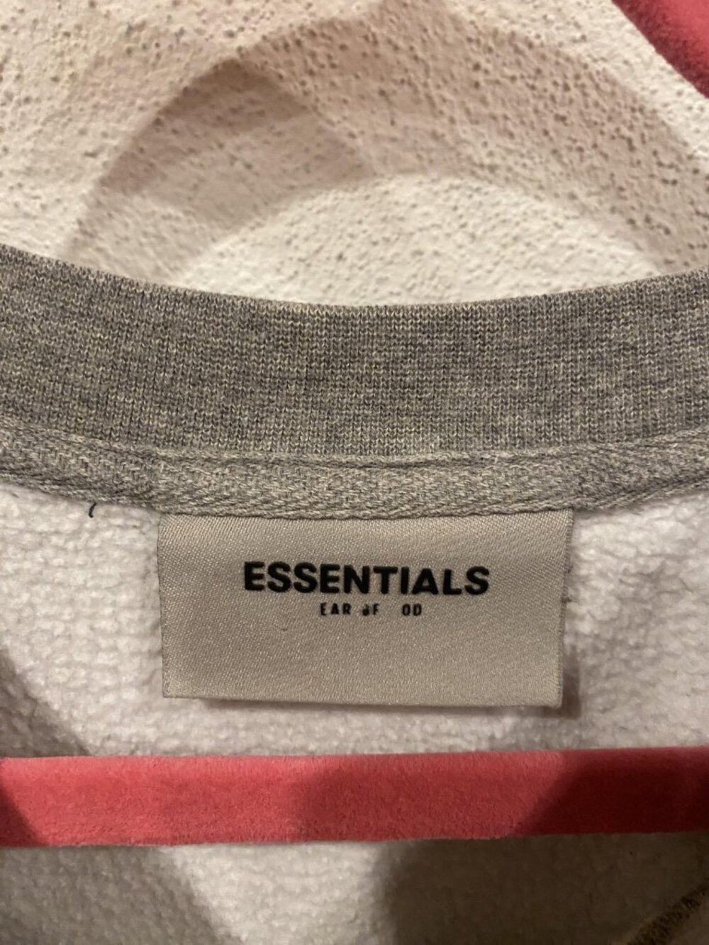 Essentials Fear Of God Sweatshirt Mens Large Gray Crewneck Fleece Logo Pullover - Picture 3 of 7